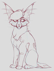 a sketch of a cat character just sitting there