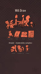 "Will draw // [drawing of a mlp pony, animal, furry, humanoid, creature and human] // pet portraits, fanart, ship art, my ocs with yours // simple - moderately complex: armour, prosthetics, etc, cyborg"